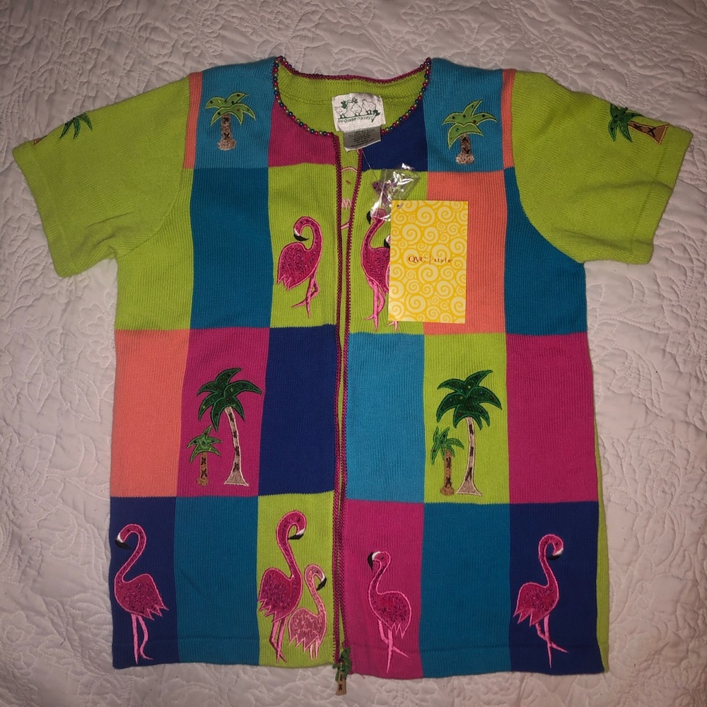 The Quacker Factory Vintage Flamingo Cardigan